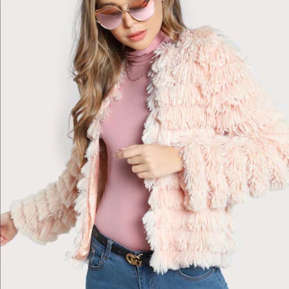 Lightweight Faux Fur Coat  BLUSH